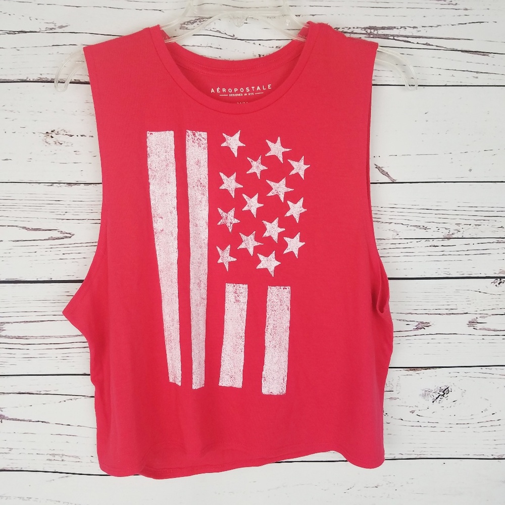 Aeropostale American Flag Muscle Tee